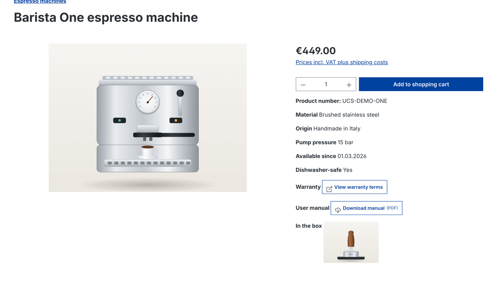 Pola własne na stronie produktu