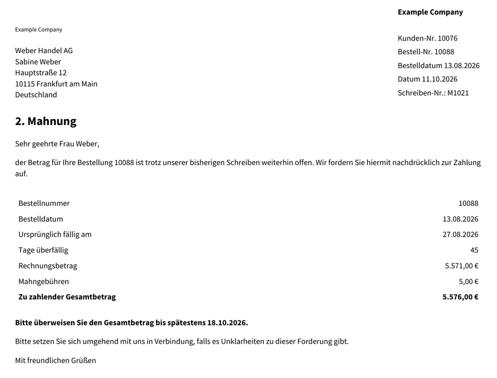 PDF-Mahnschreiben