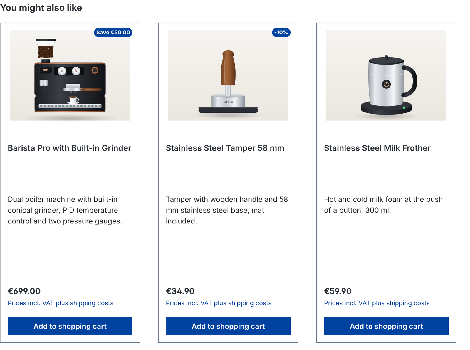 Blok upsell na stronie produktu
