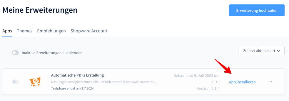 Installa il plugin