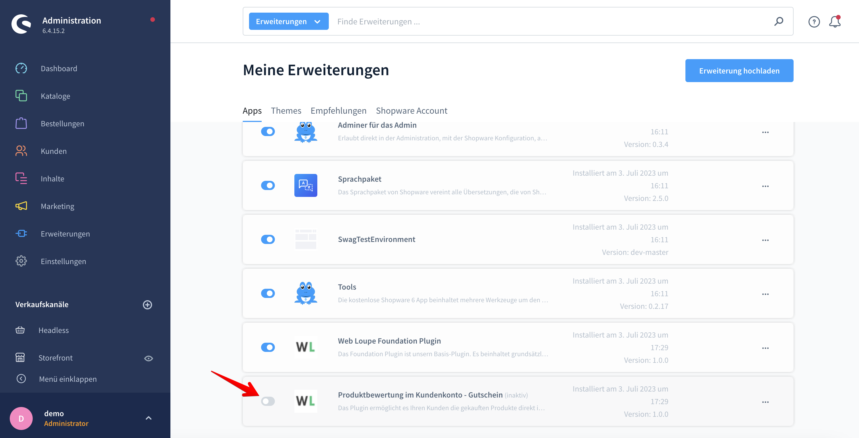Plugin aktivieren