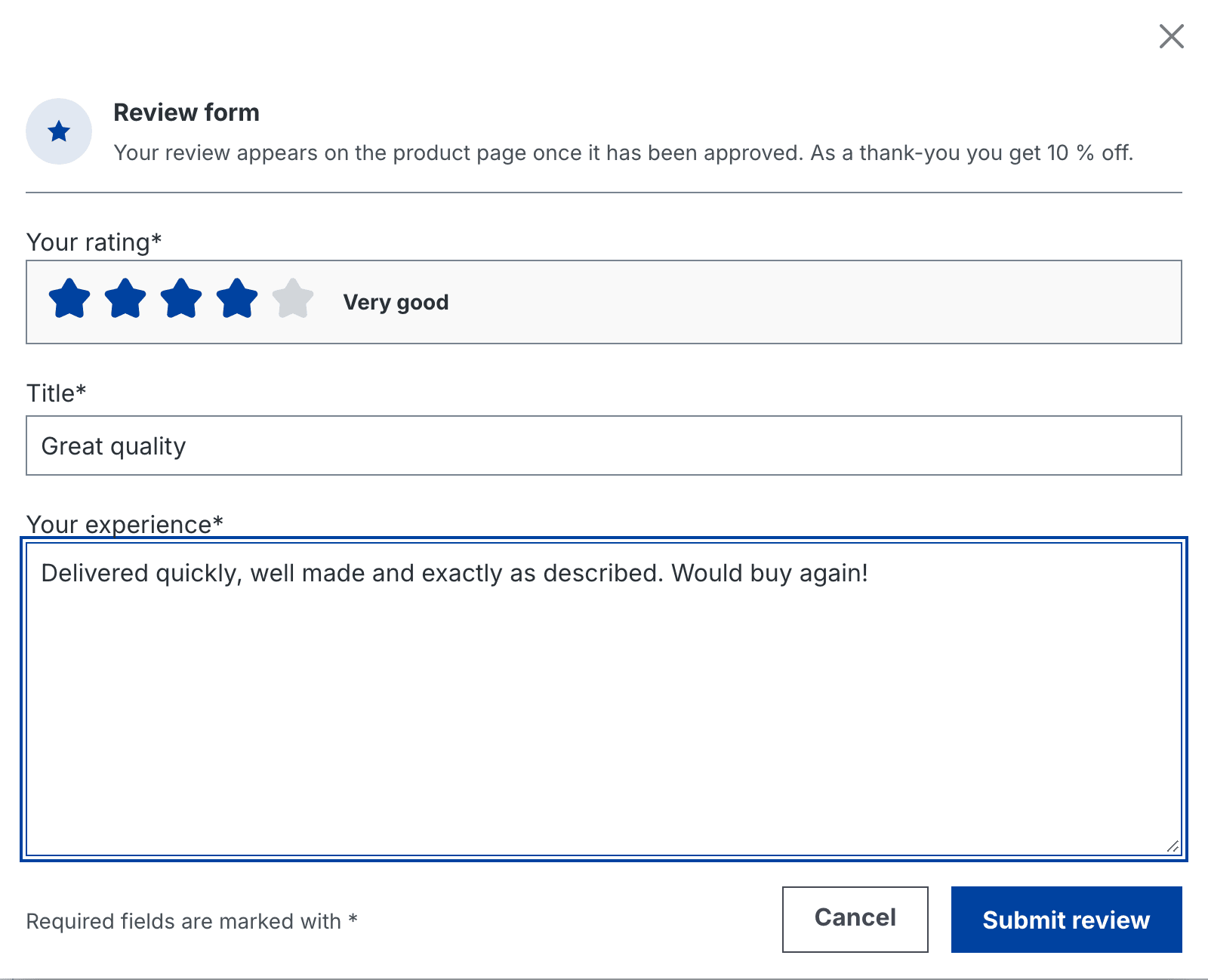 Review form