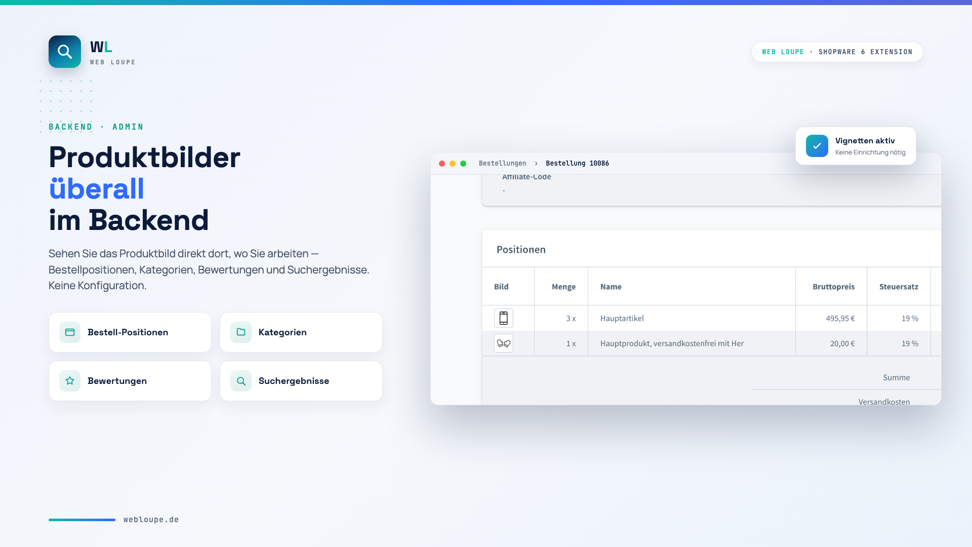 Produktbilder überall im Backend